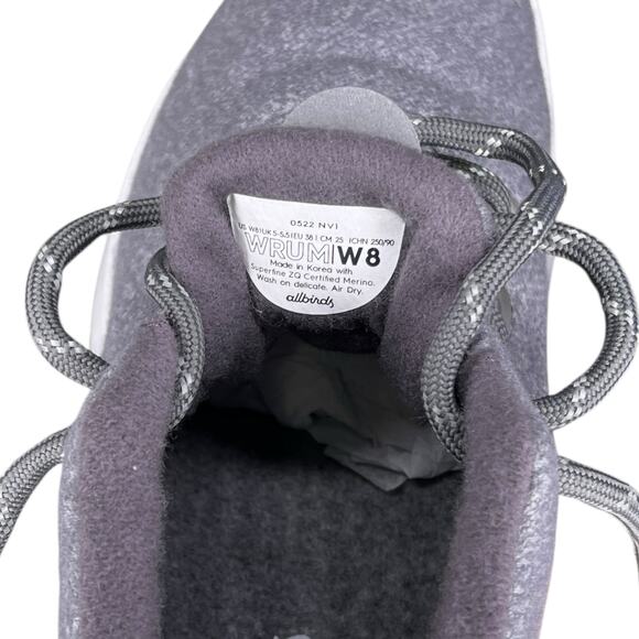 Allbirds (W8) Wool Runner-Up Mizzle Sneakers Weather-Resistant Lightweight Grey - Picture 4 of 13